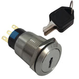 Max Maxb 19mm Key Switch ON/OFF Metal Rotary Security Lock Key Selector +Keys 1NO+1NC