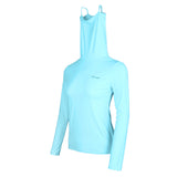 Maxbell Elastic Women Golf Cooling T shirt Rash Guard with Anti-UV Mask Blue M