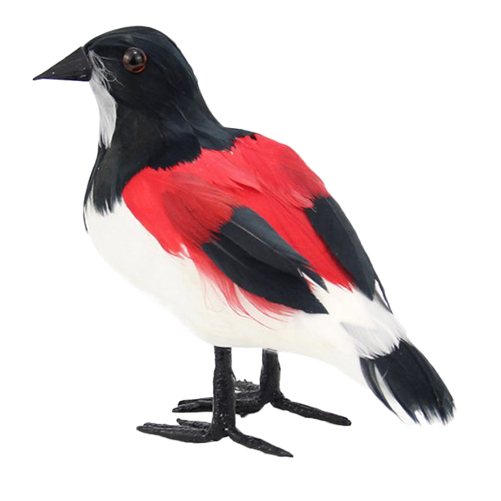 Max Artificial Feather Foam Birds Butcherbird w/ Claw Outdoor Garden Tree Decor