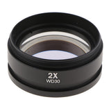 Maxbell 2X Barlow Auxiliary Objective Lens Optical Glass for Stero Microscope - 48mm Mounting Thread W.D 30mm (Black,Pack of 1)