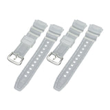 Maxbell Rubber Watch Band Strap Watch Band 18mm Width for W-735H F-108WH Sgw-400H Translucent Argent