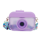 Maxbell Kawaii Water Bottle Kids Camera Kettle Cups Tea No Leak with Straw Travel