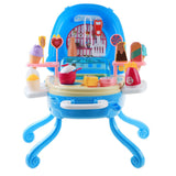 Max Kitchen Role Play Set Pretend Play Toy Kit for Kid with Portable Case Ice Cream Blue
