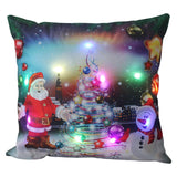 Maxbell Christmas Pillow Cover Pillowcase LED Light Case Home Living Room Style A