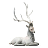 Maxbell Creative Reindeer Ornament Figurine Craft Elk Sculpture Bedroom Desk Grey Lying