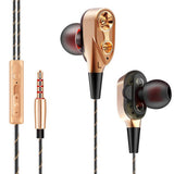 Maxbell Wire Sport In-ear Style Earbuds Earphone Double trumpet HiFi Bass Gold