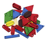 Maxbell 30 Pieces Mixed Geometric Flatback Wooden Sewing Buttons DIY Scrapbook Craft