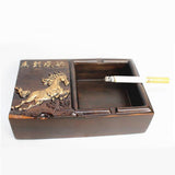 Max Traditional Chinese Style Ebony Cigar Ashtray for Home Office Pine Tree