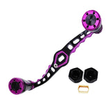 Maxbell Fishing Reel Handle DIY Accessories Control Easily Professional Efficient Black Purple