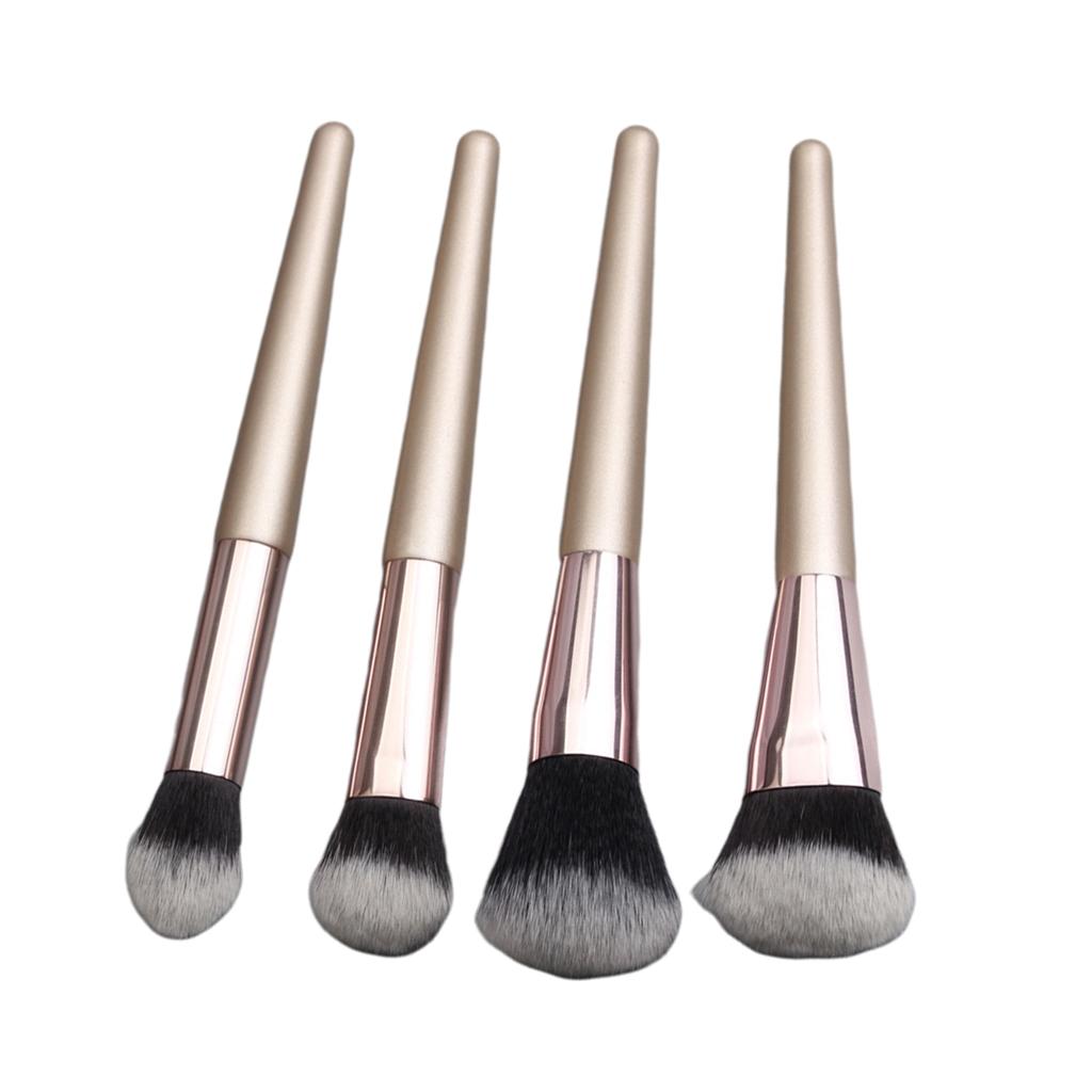 Maxbell 4x Shaggy Makeup Cosmetic Brushes Set Foundation Blush Loose Powder Brush Black