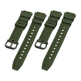 Maxbell Rubber Watch Band Strap Watch Band 18mm Width for W-735H F-108WH Sgw-400H Green Black