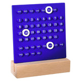 Maxbell Creative Perpetual Calendar Ornaments Reusable Handmade for Desktop Home blue