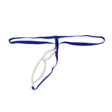 Maxbell Men Sexy G String T Back Thongs with Beaded Ring Underwear Nightwear Blue
