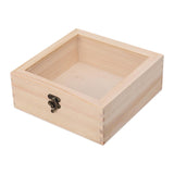 Maxbell Wooden Box Jewelry Display Case Storage Box with Glass Lid  20cmx20cmx8cm