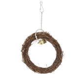 Max Bird Hammock Swing Bird Stand Platform Rattan Hoop Chew Toy for Hamster