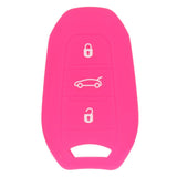 Max Silicone Car Key Cover For AUDI Smart Remote Key Fob Case Shell Rose Red