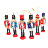 Maxbell 6pcs Christmas Nutcracker Ornaments Set Wooden Figures Soldier Puppet Toy