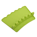 Maxbell Silicone Utensil Spoon Rest Heat Resistant Spatula Rack Stand Holder Green