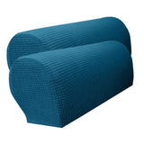 Max Set of 2 Waterproof Flannel Furniture Sofa Armrest Covers Blue