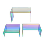 Maxbell 3Pieces Acrylic Display Stand Rainbow Color for Buffets Jewelry Retail Shoe