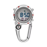 Maxbell Digital Carabiner Watch Clip Unisex Pocket Watch Luminous for Outdoor Sports Red