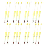 Maxbell 20Pcs Beadable Pens Kit Printable Bead Ballpoint Pen for Draw Exam Classroom Yellow