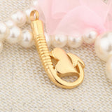 Maxbell Stainless Steel Fish Hook Heart Pendant Cremation Ashes Keepsake Gold
