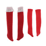Max Maxb Fashion Girls Socks Christmas Stockings Red for 1/6 BJD Dolls Accessories