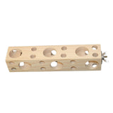 Maxbell Wooden Block with Holes Easy Install Bird Chewing Toy for Macaws Budgie 20cmx4cmx4cm