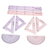Maxbell 2Set/8x 45/60 Degree Geometry Triangle Ruler Straight Ruler Drawing Drafting