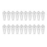 Maxbell Plastic Hard Wall Picture Frame Hooks Hangers 4-Pin Pack of 20 Medium White