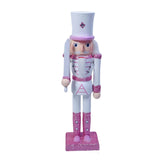 Maxbell Nutcrackers Figures Sparkle 30cm Wooden Unique for bedroom White cane