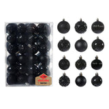 Maxbell 48 Pieces Xmas Tree Hanging Ornaments for Party New Year Decoration Black