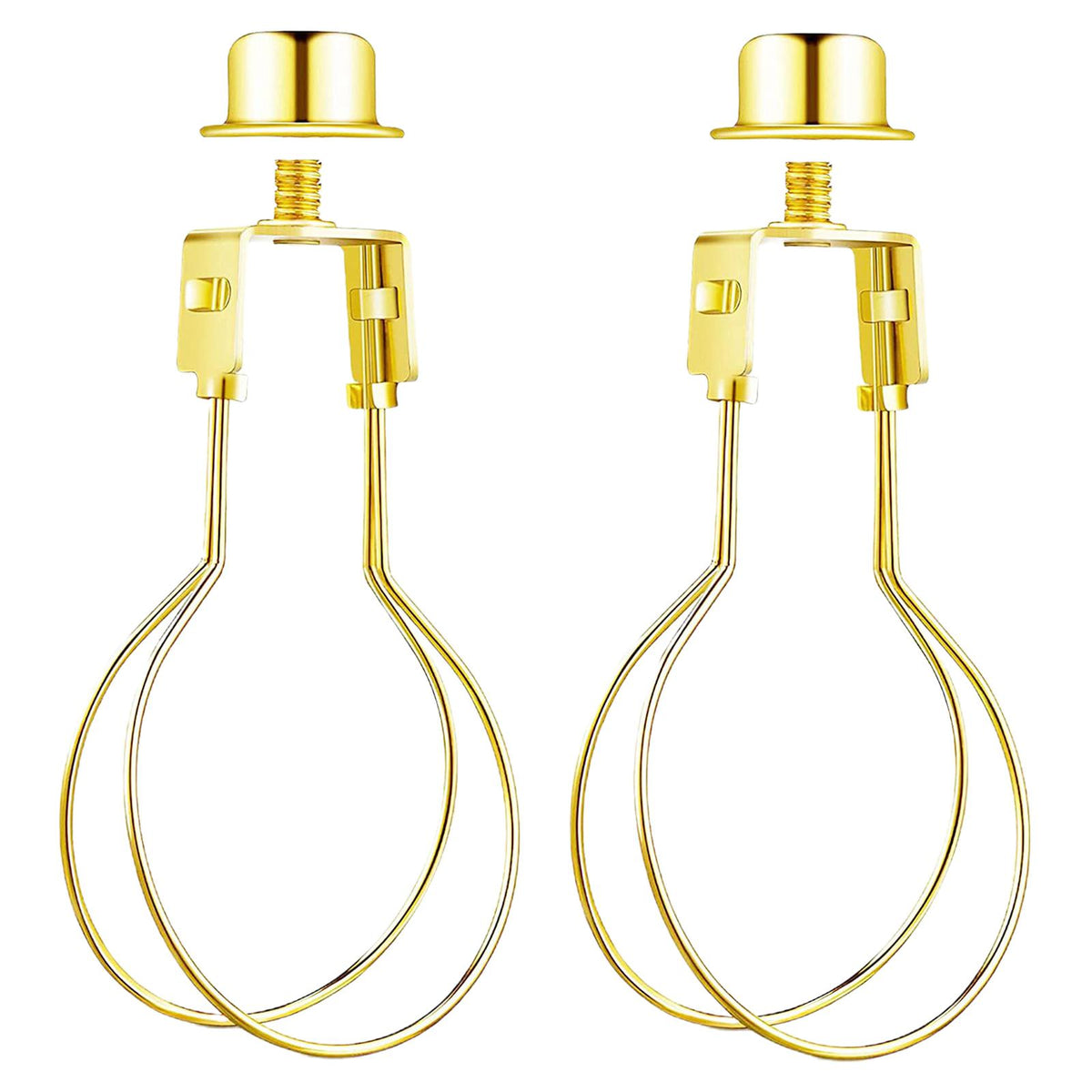 Maxbell Lamp Shade Lights Bulb Adapter Clip, with Shade Attaching Finial Top Gold
