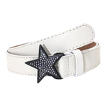 Maxbell Women PU Leather Belt 1.1inch Width Versatile Ladies Waist Belt for Jeans White