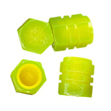 Maxbell 4 Pieces Dust Caps Fluorescent Leakproof Tire Valve Stem Caps for Bike Yellow
