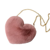 Maxbell Fashion Heart Shape Shoulder Bag Women Crossbody with Chain for Girls Party Pink