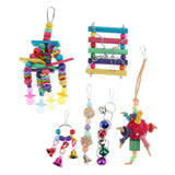 Max 6pcs Parrot Chewing Swing Toys Rattan Ball String Cage Hanging Toys