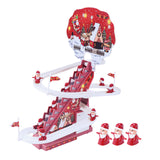 Maxbell Electric Climbing Ladder Santa Claus with Train Track Frame for Home Decor