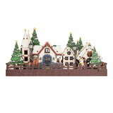 Maxbell Wooden Christmas Light up House Scene Ornament Holiday 3D LED Indoor Decor