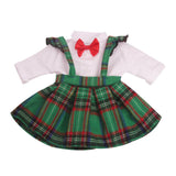 Max For 18in American Doll Plaid Skirt Shirt Suit Doll Costume Outfit Soft Green