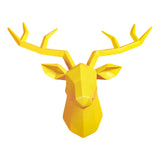 Maxbell Resin Deer Head Sculpture Wall Mount Animal Statue Figurines Decoration Yellow