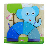 Maxbell Cartoon Cognitive Wooden Jigsaw Puzzles Kids Baby Educational Toy Elephant