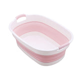 Maxbell Folding Bathing Tub with Drainage Hole Indoor Outdoor Use Multi Purpose Pink