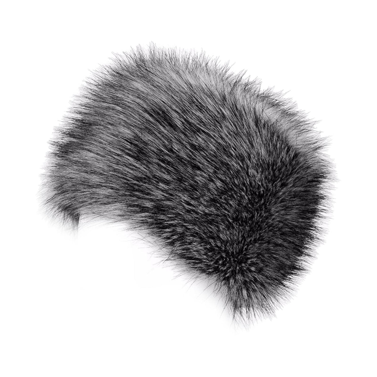 Maxbell Winter Faux Fur Hat Headwear Motorcycle Windproof Cossack Russian Ski Cap Deep Gray Black