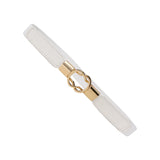 Maxbell Fashion Women Belt Wide Waistband Casual Waist Chain Party Dress PU Leather white