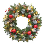 Maxbell Maxbell Light up Christmas Wreath with Cones Garland for Outside Winter Decor 40cm