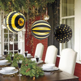 Maxbell 3Pcs Paper Lantern Hanging Decoration for Birthday Wedding Baby Shower Black
