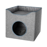 Maxbell Cat Bed Nest Dog House Double Layer Cave Foldable Winter Pet Supplies Kennel Blue