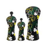Maxbell Golf Club Head Cover Golf Wood Covers Club Protection PU Leather with Tags Set Black